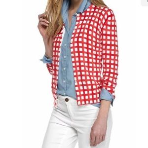 Crown & Ivy Pink Gingham Cardigan